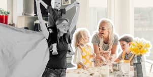 Woman doing it all in her household 