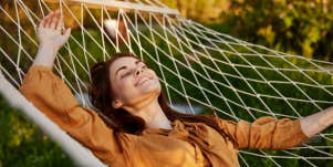 woman in a hammock