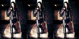 woman in leather