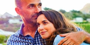 woman and man embracing