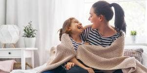mom daughter laughing