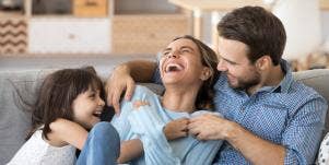 family together on couch