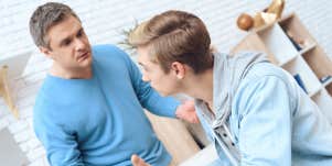 father and son arguing