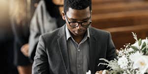 Man at a funeral