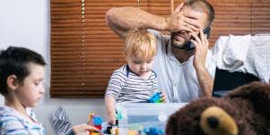 man demands silence from wife and kids