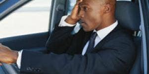 man stressed in the car