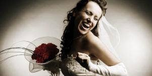 photo of bride in white dress
