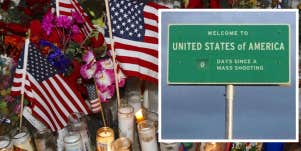 Memorial for San Bernadino victims, mock road sign