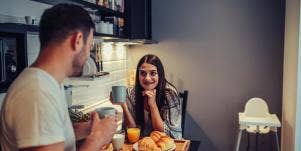man and woman having coffee