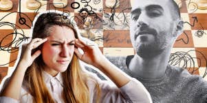 Narcissistic man playing mind games on partner 