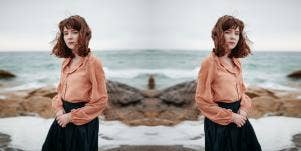 woman by the ocean