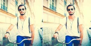 guy with bicycle