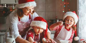 christmas, mother, children