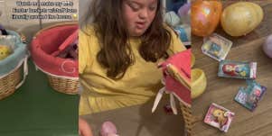 Kids, easter baskets