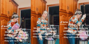 Mom throws away sleeping kids' toys