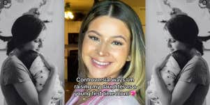 theorganicmami controversial parenting rules tiktok and mom holding infant