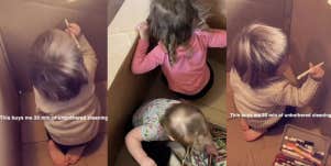 Children in a cardboard box TikTok