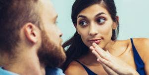 woman talking to man