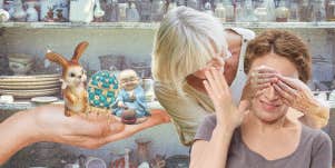 Mother giving away all her knick knacks