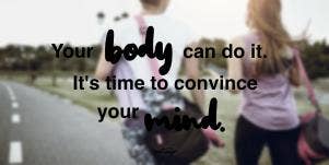 motivational exercise quote over photo of women exercising