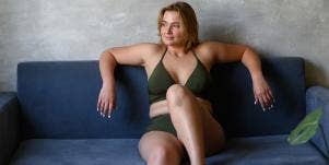 woman sitting on couch 