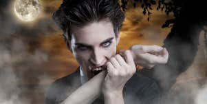 Vampire man out at night