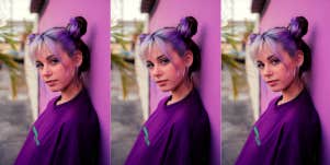 woman with purple hair