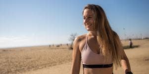 woman in sports bra solo