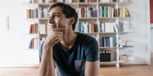 guy thinking and smiling