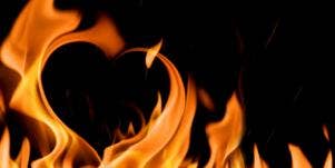 heart-shaped fire