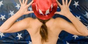 topless woman
