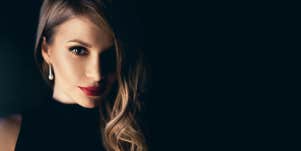 woman with black background