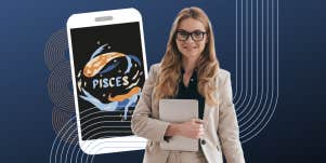 pisces zodiac sign symbol working woman