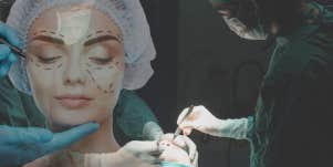 Woman getting plastic surgery 