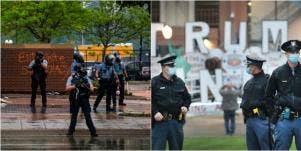 police response to I can't breathe protest alongside police response to protests against covid-19 orders
