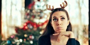 woman celebrating Christmas