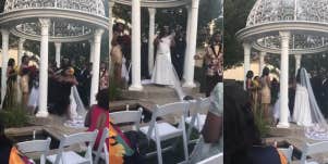 Pregnant woman interrupts wedding
