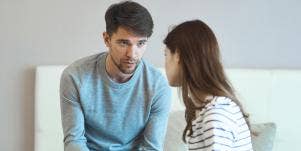 couple talking serious
