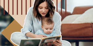 Mother reading to baby