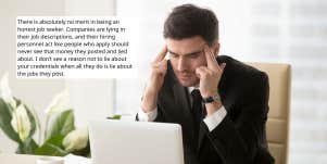 Man in suit upset at computer