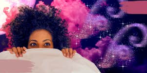 woman under covers