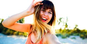 happy single woman
