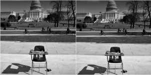 B&W photo of school shooting tribute at the Capitol