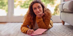 woman writing love letter