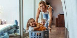 mom playing with her kids