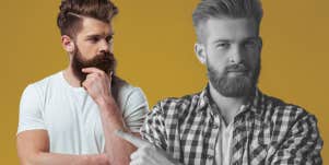 Man looks at version of himself