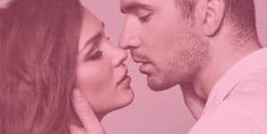 couple about to kiss