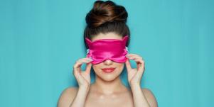 woman with blindfold on