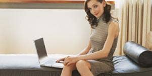 sexy wife on a computer