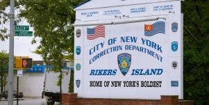 Rikers Island jail sign